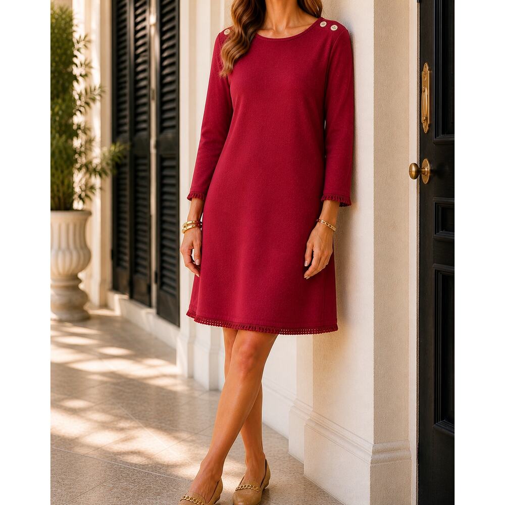 Spartina 449 Island Mila Fringe Dress L NWT Boat Neck Luxury Coastal Resort